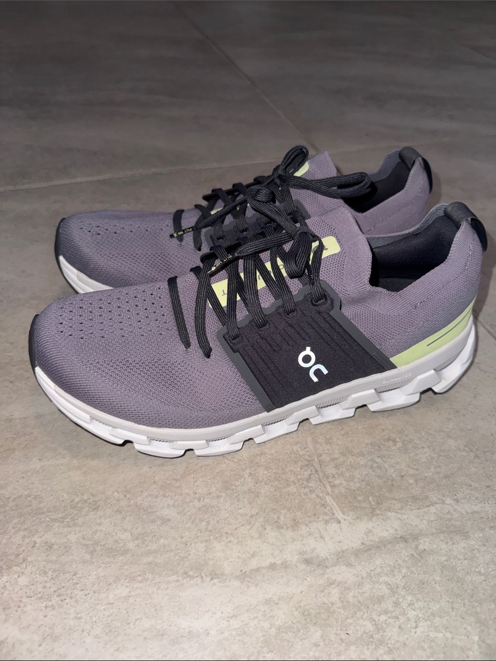 On Running Cloud Sneakers in Gray with Lime Accent